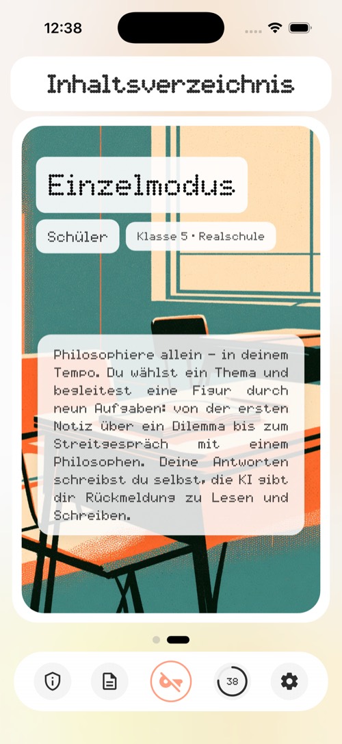 Einzelmodus in der PhiloWelt App